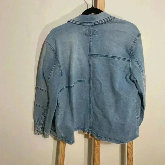 Style & Co Size Large Blue Denim Coat Jacket Women’s Patchwork design 99%cotton - Picture 9 of 9